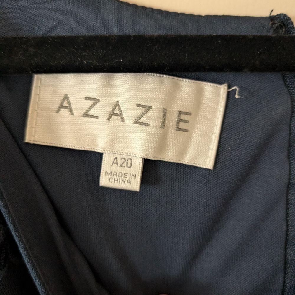 Azazie Farrah Navy Sheath‎ Stretch Crepe Dress Size A20 (20) - Picture 4 of 7